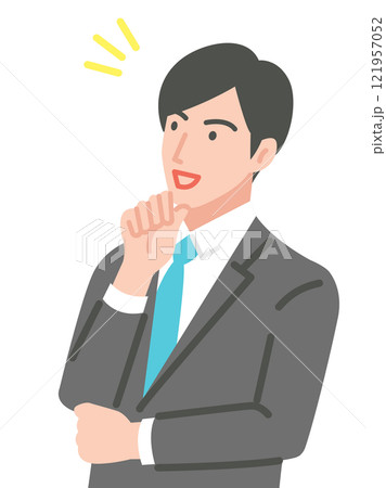 腕を組みをして考えるビジネスマン 121957052