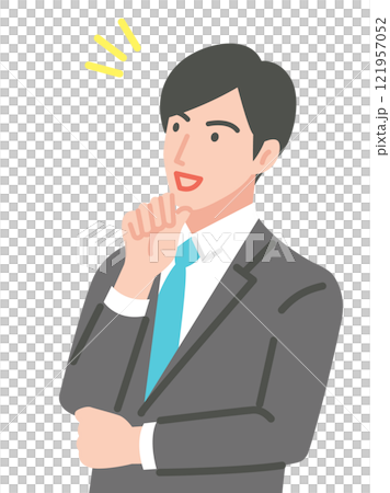 腕を組みをして考えるビジネスマン 121957052