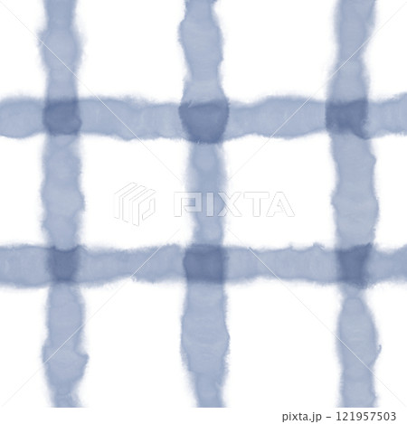 Navy Blue Plaid Hand Drawn Background Pattern Overlay 121957503