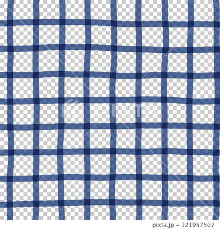 Navy Blue Plaid Hand Drawn Background Pattern Overlay 121957507
