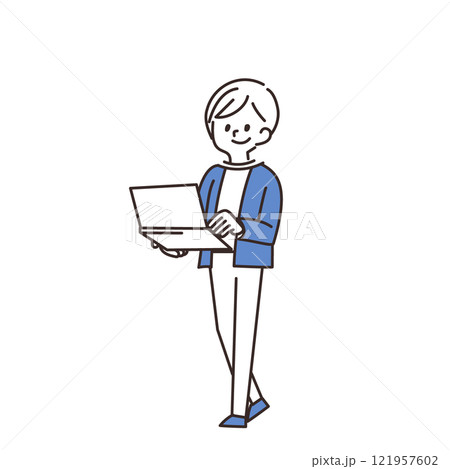 女性　パソコン 121957602