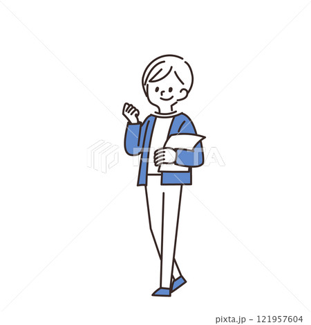 女性 ガッツポーズ 女性 ガッツポーズ 121957604