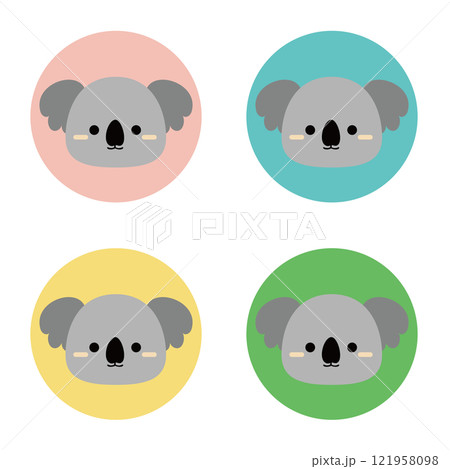 かわいいコアラの顔イラストセットのイラスト素材 [121958098] - PIXTA