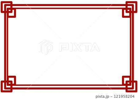 赤いクラシックなデザインのフレーム 赤いクラシックなデザインのフレーム 121958204