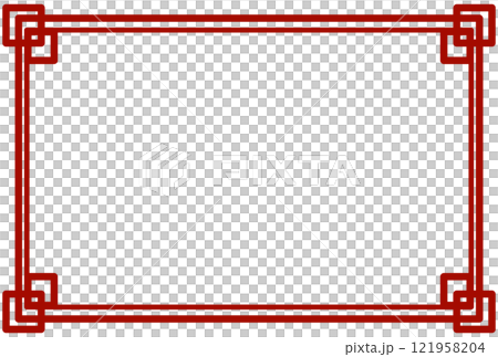 赤いクラシックなデザインのフレーム 赤いクラシックなデザインのフレーム 121958204