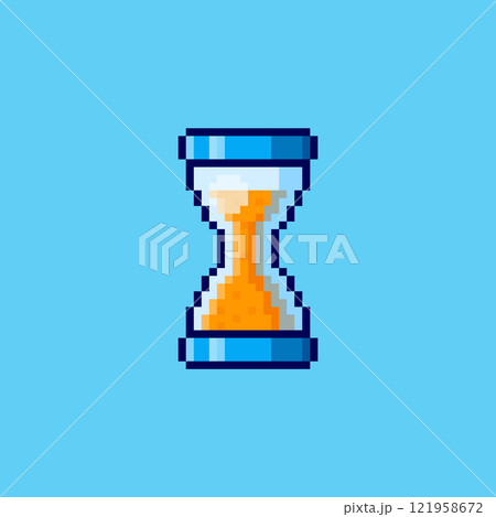 Pixel art Hourglass game asset design 121958672