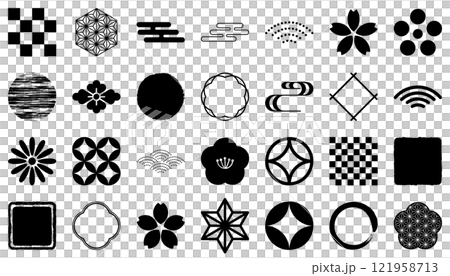 日式圖示處理簡單黑色套裝分類 121958713