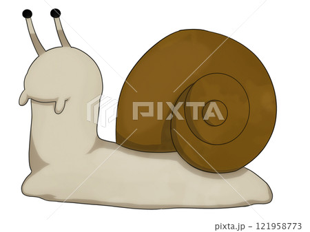 かわいいかたつむりのイラスト 121958773
