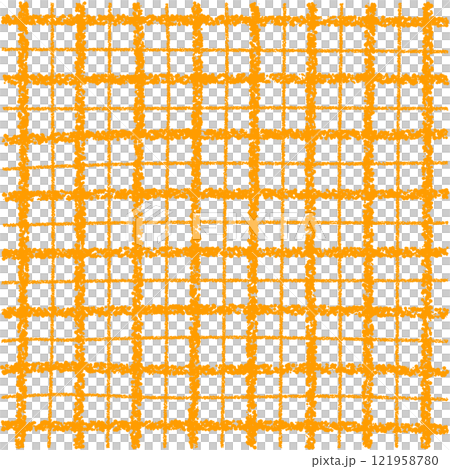 手描きのクレヨン素材　背景　チェック柄 121958780