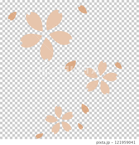 橙色簡單的櫻花和花瓣 橙色簡單的櫻花和花瓣 121959041