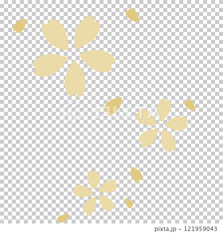 黃色簡單的櫻花和花瓣 黃色簡單的櫻花和花瓣 121959043