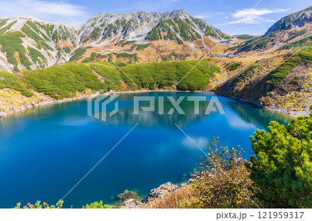 秋の立山黒部アルペンルート　紅葉の室堂平　みくりが池 121959317