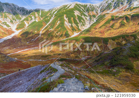 秋の立山黒部アルペンルート　紅葉の室堂平 121959330