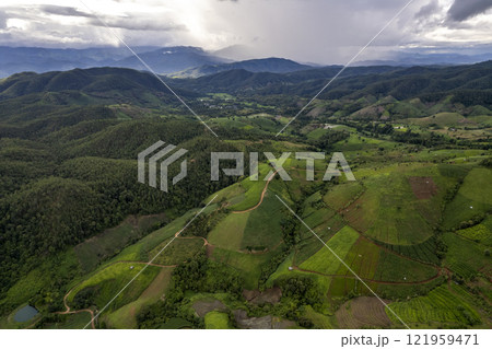 Terraced rice field at Mae Cham Chiangmai Northern Thailand Terraced rice field at Mae Cham Chiangmai Northern Thailand 121959471