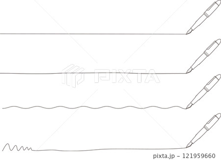 万年筆　モノクロ　線画　アンダーライン 121959660