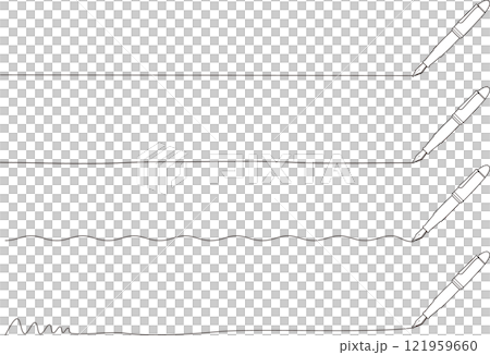 万年筆　モノクロ　線画　アンダーライン 121959660