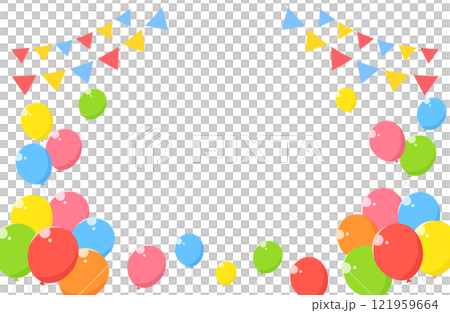 氣球氣球旗旗花環背景插畫 121959664