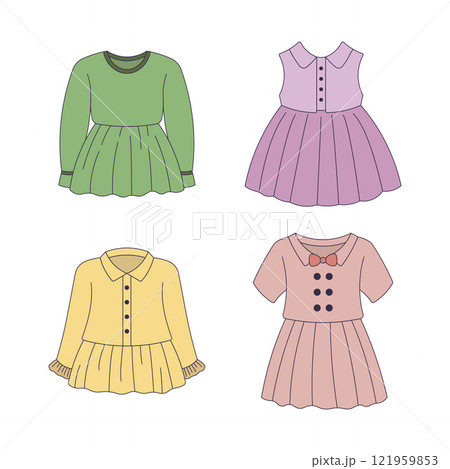 Girl Outfit Collection of Cute Colorful Skirt Suit Dress Fashion Clothing Clothes 121959853
