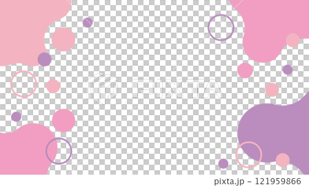 Abstract polka dot shape purple pink frame 121959866