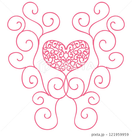 Elegant decoration with hearts for Valentines Day. Vector illustration. Vector illustration Elegant decoration with hearts for Valentines Day. Vector illustration. Vector illustration 121959959