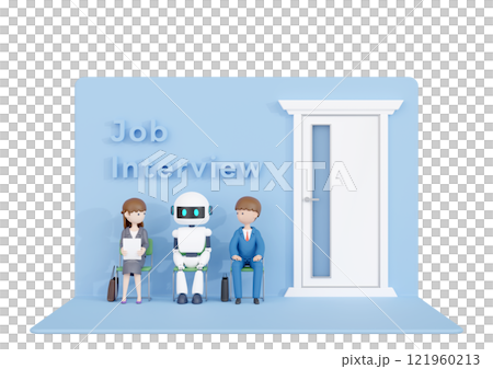 3DCG | The threat of AI unemployment, where jobs are taken over by artificial intelligence and robots 121960213