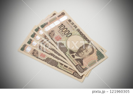 一万円札　お金のイメージ 121960305