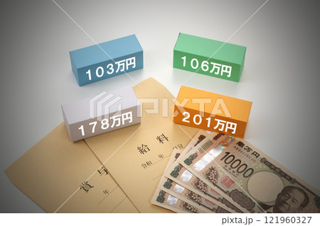 年収の壁のイメージ写真 121960327