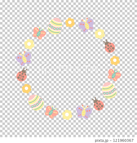 復活節框架插畫素材（無文字） 121960367