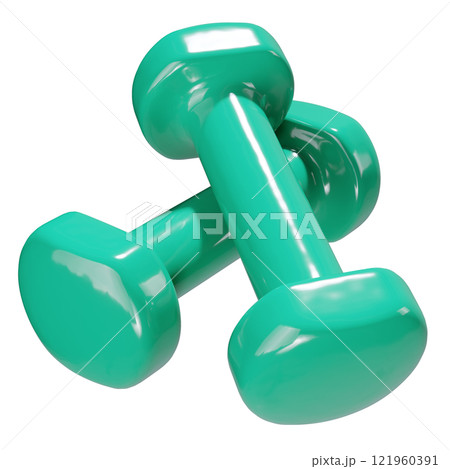 Blank Round vinyl rubber Dumbbells, weightlifting gym equipment side view 121960391