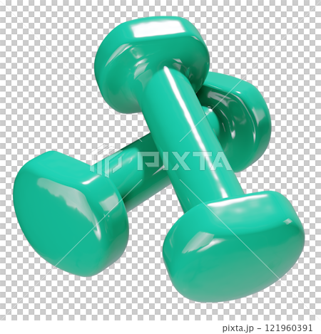 Blank Round vinyl rubber Dumbbells, weightlifting gym equipment side view 121960391