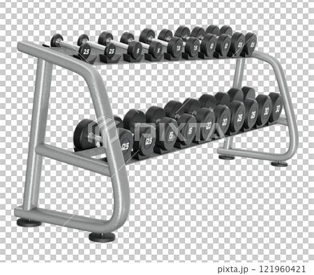 Gym Dumbbell rack, a stand for weightlifting gym equipment 121960421