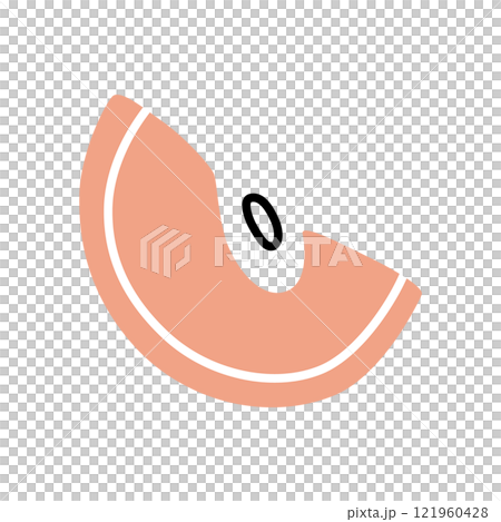 Apple slice doodle icon hand drawn in a modern minimalistic style 121960428