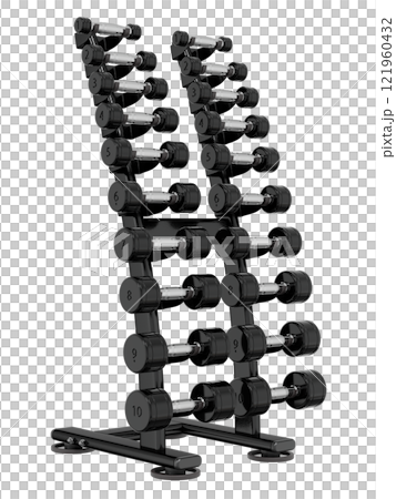 Gym Dumbbell rack, a stand for weightlifting gym equipment 121960432