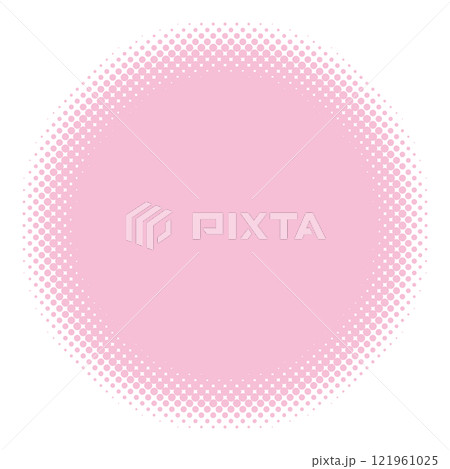 ピンク　ハーフトーン　丸　円　単体　ベクター 121961025