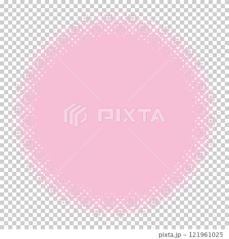 ピンク　ハーフトーン　丸　円　単体　ベクター 121961025