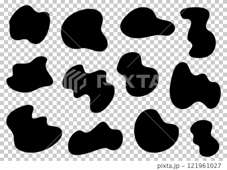 Liquid shapes black abstract shapes set vector 121961027
