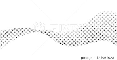 黒　グレー　水玉　波　ランダム　カーブ　ウェーブ　ベクター 121961028