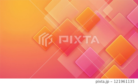 いくつかの四角形が重なるオレンジとピンクの抽象的背景 いくつかの四角形が重なるオレンジとピンクの抽象的背景 121961135