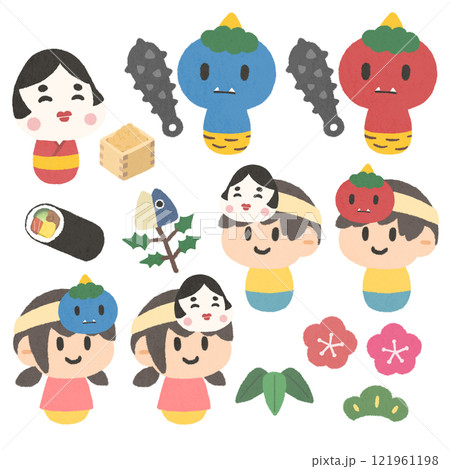 節分のイラストセット 121961198