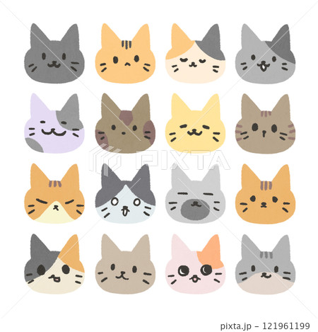 猫のアイコンセット 121961199