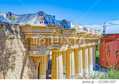 Barcelona. Gorgeous and amazing Park Guel . Barcelona. Gorgeous and amazing Park Guel . 121961307