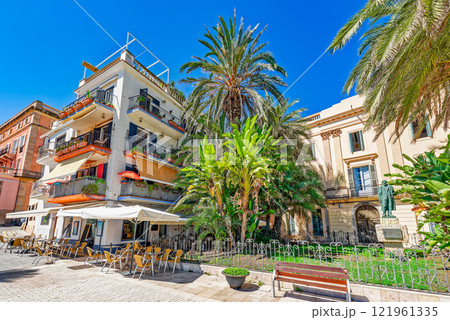 Seafront of Sitges,a beautiful town near Barcelona. 121961335