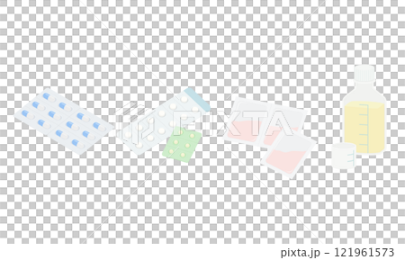 各種形狀的藥品插圖 各種形狀的藥品插圖 121961573