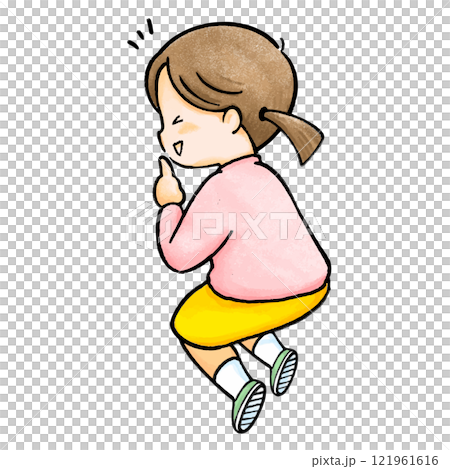 Illustration of a girl having a secret conversation 3 121961616
