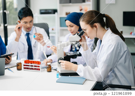 Modern Medical Research Laboratory Portrait of Team  121961899