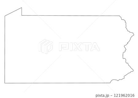 High detailed illustration map - outline Pennsylvania State Map 121962016