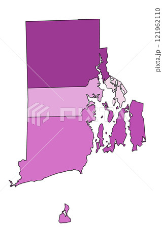 Rhode Island administrative map. counties map of Rhode Island with different Pink colours, blank Map, empty map of Rhode Island Rhode Island administrative map. counties map of Rhode Island with different Pink colours, blank Map, empty map of Rhode Island 121962110