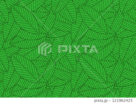 落ち葉のシームレスパターン、葉っぱのリピートパターン、植物のリピートパターン、植物のバックグラウンド 121962425