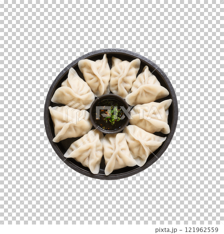 Mandu - Korean dumplings filled with ground meat, vegetables, and tofu, either steamed, boiled, or fried. They are a great 121962559