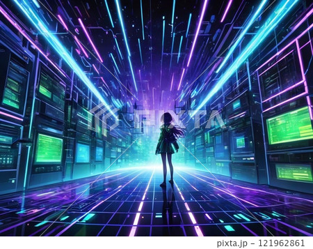 テクノロジーをイメージした空間 121962861